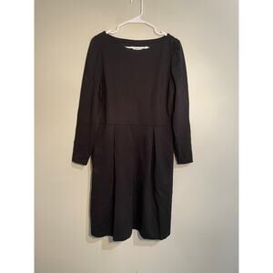Boden Melanie Ponte Knit Long Sleeve A-Line Black Dress Size 10‎